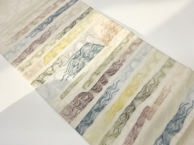 JAPANESE FUKURO OBI / GIN-TOSHI / WOVEN WAVE